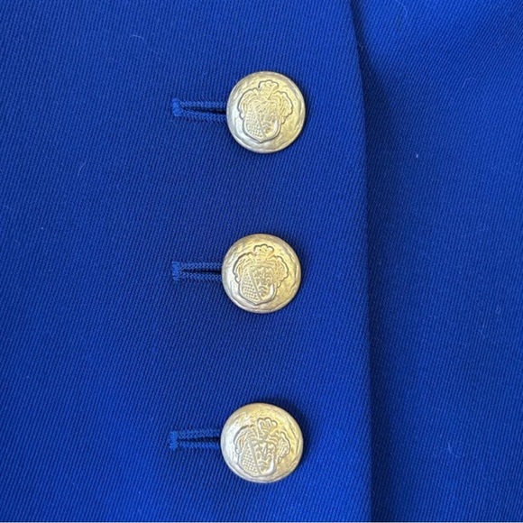 Vintage Escada blue Gitane Pant Suit with 
Blazer Size 38 German - Picture 11 of 13